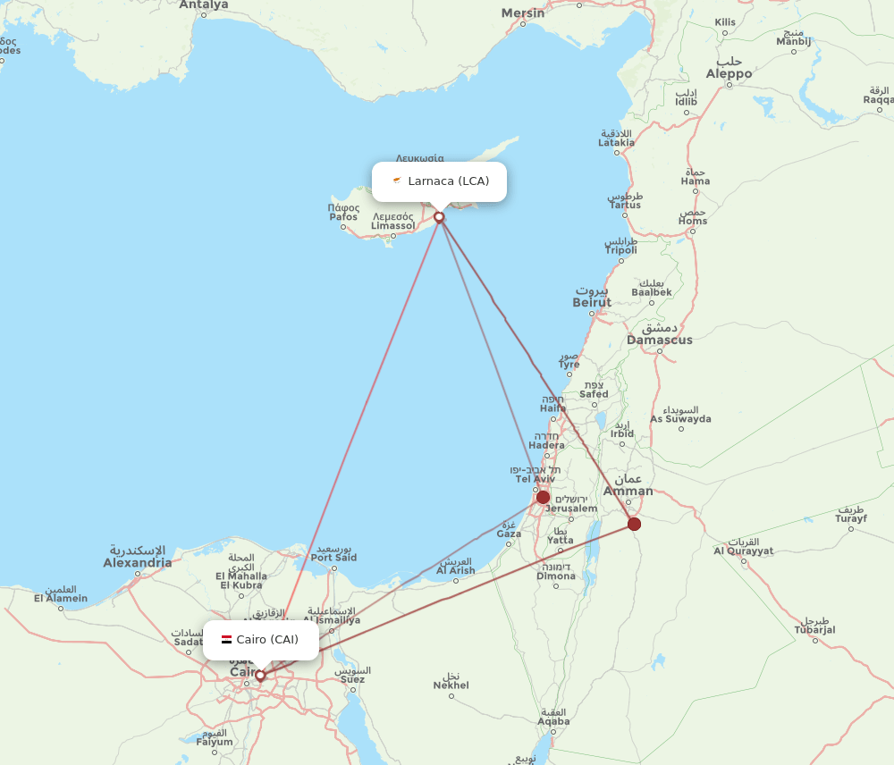 LCA-CAI flight routes