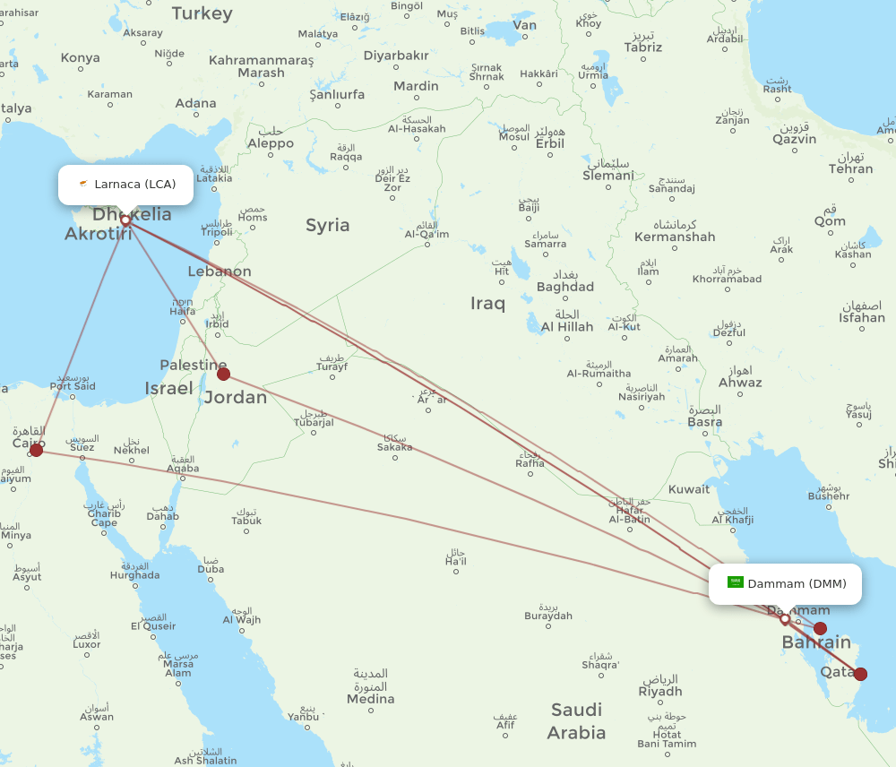 LCA-DMM flight routes