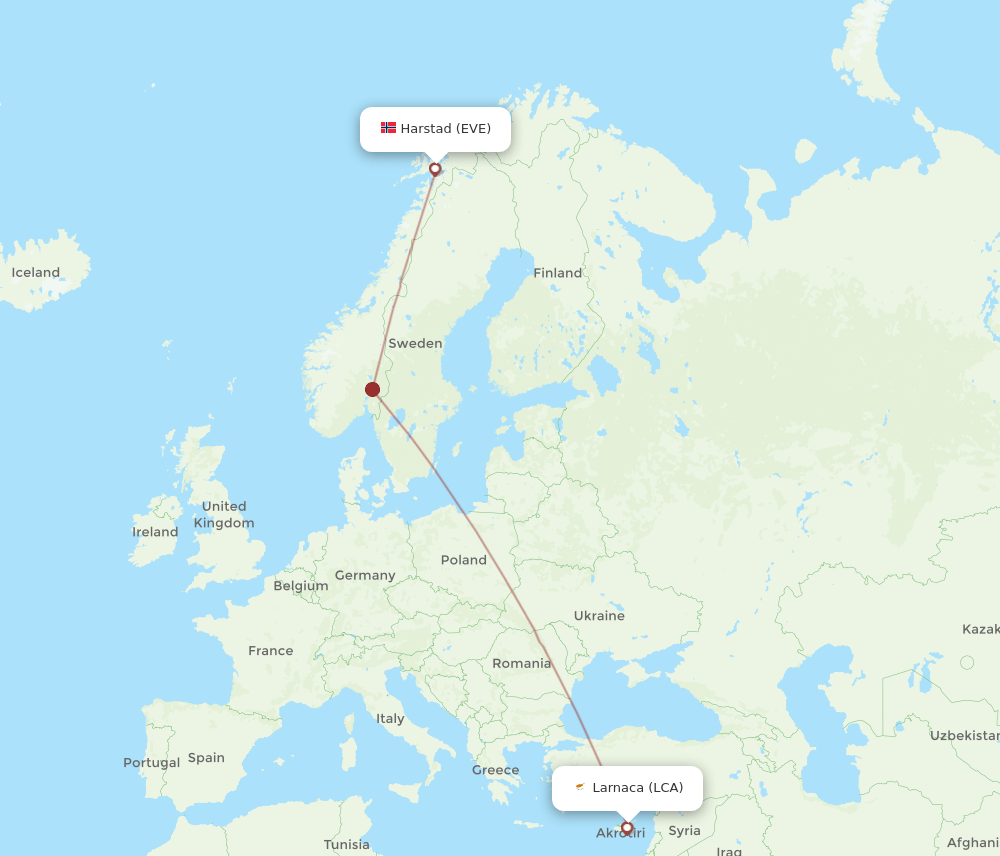 LCA-EVE flight routes