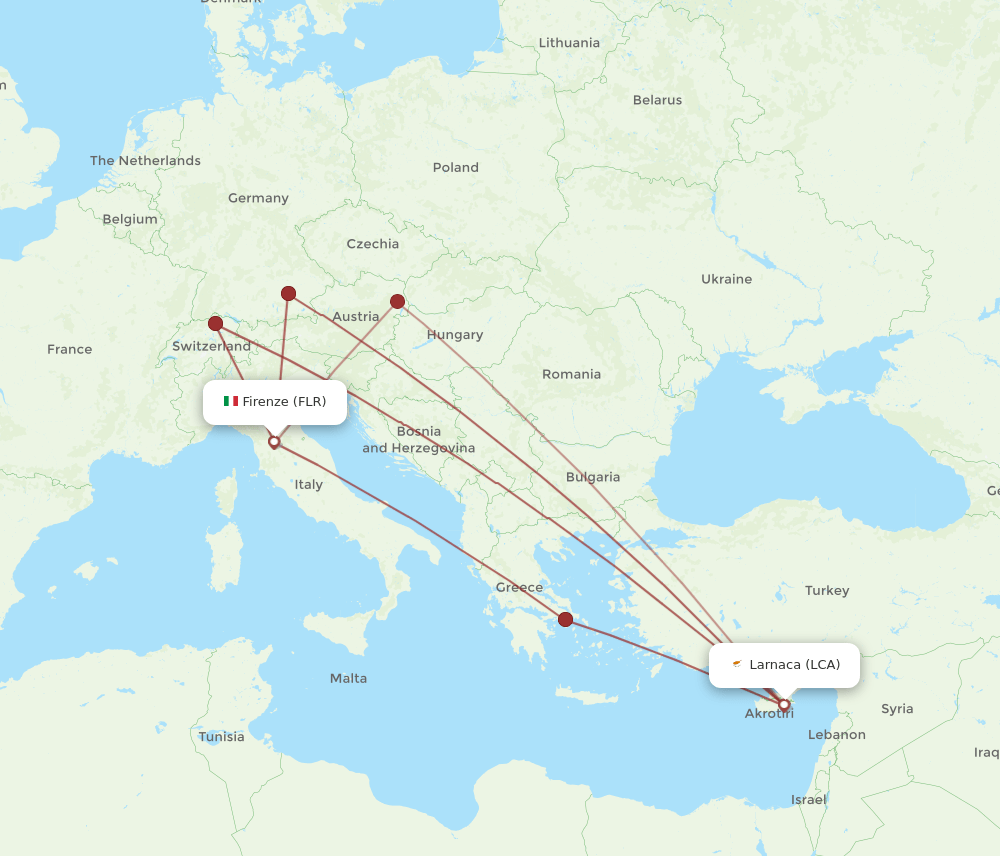 LCA-FLR flight routes