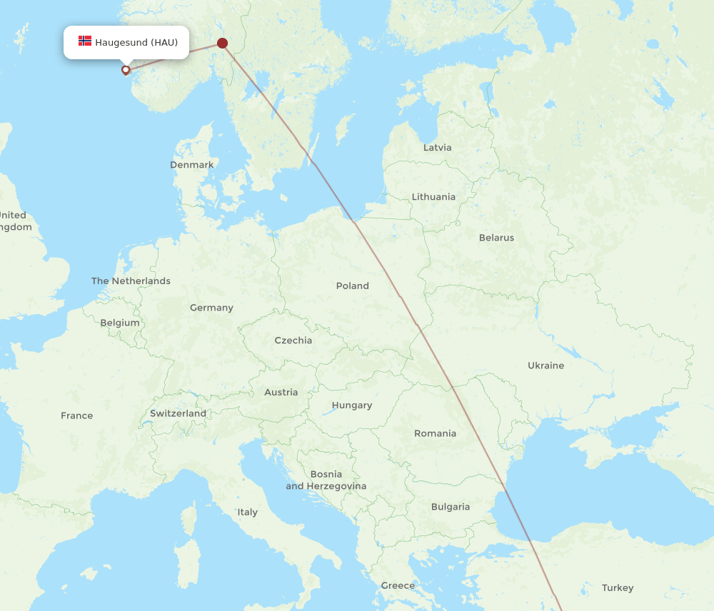 LCA-HAU flight routes