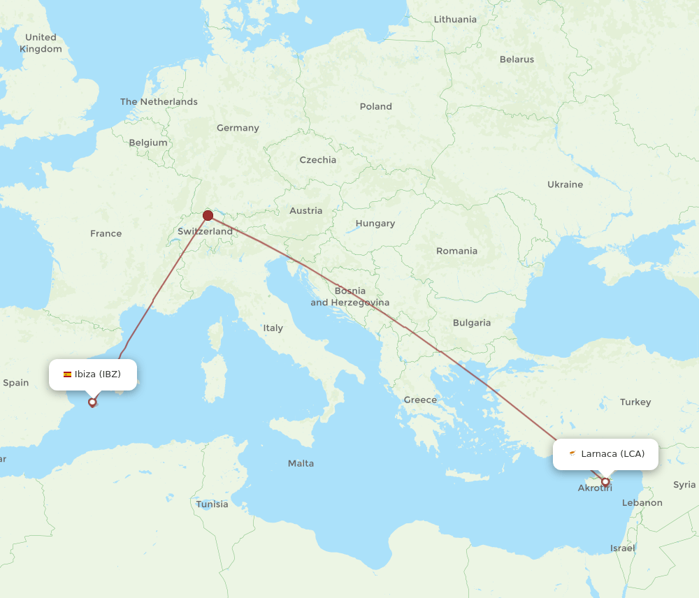 LCA-IBZ flight routes