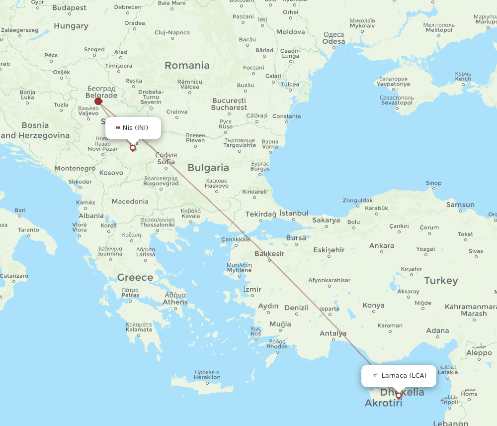 LCA-INI flight routes