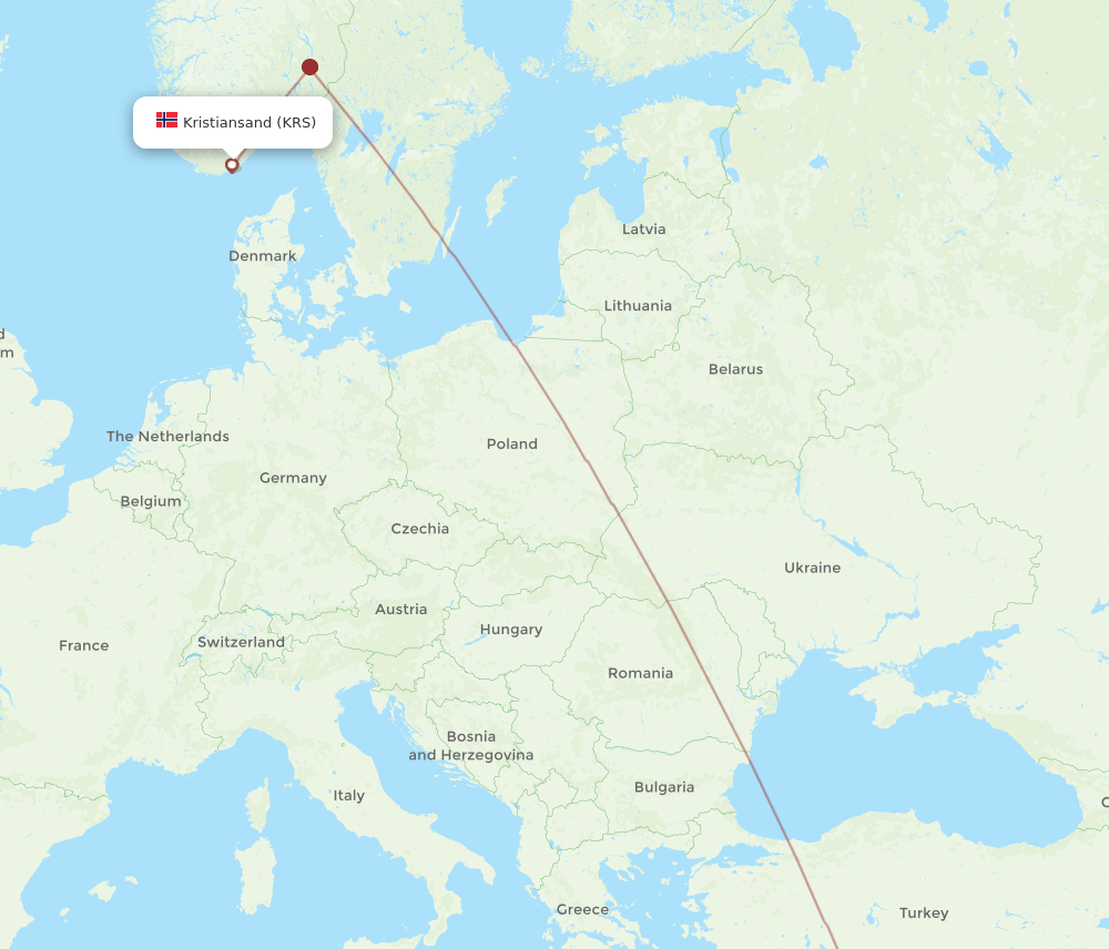 LCA-KRS flight routes