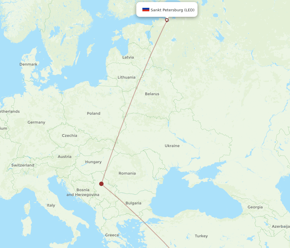 LCA-LED flight routes