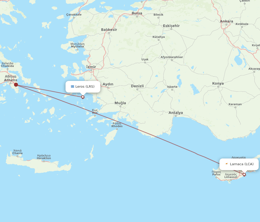 LCA to LRS flights and routes map