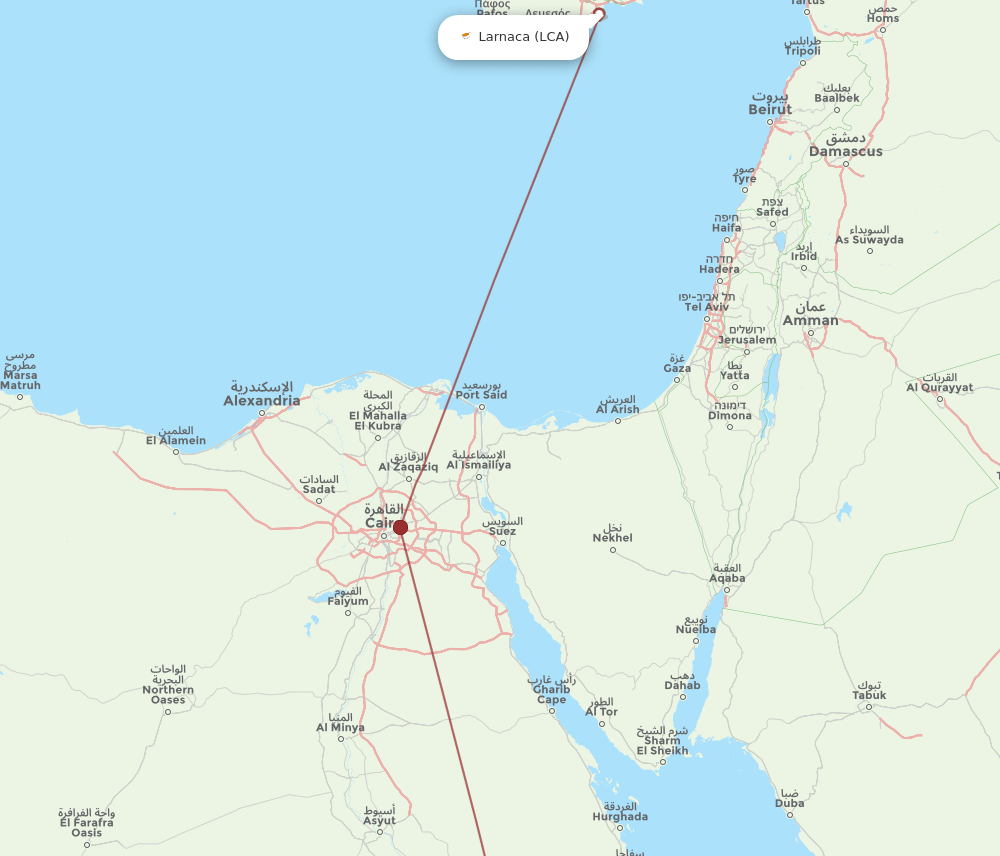 LCA-LXR flight routes