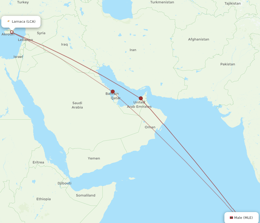 LCA-MLE flight routes