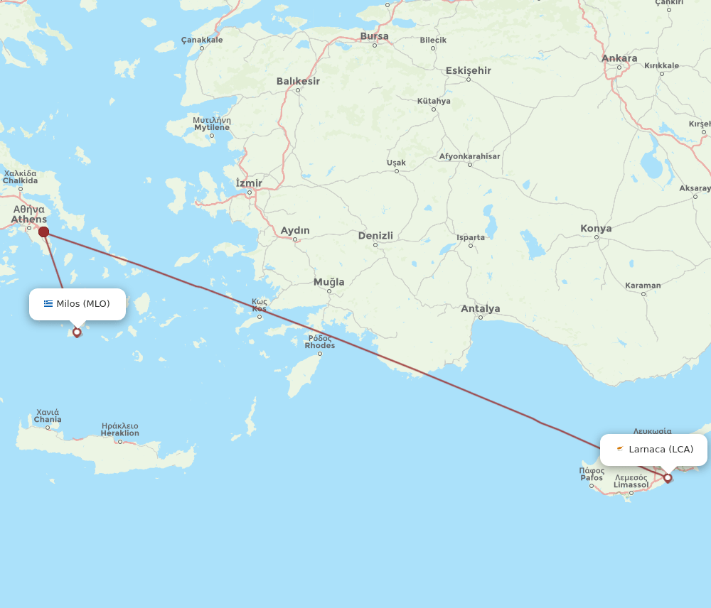 LCA-MLO flight routes