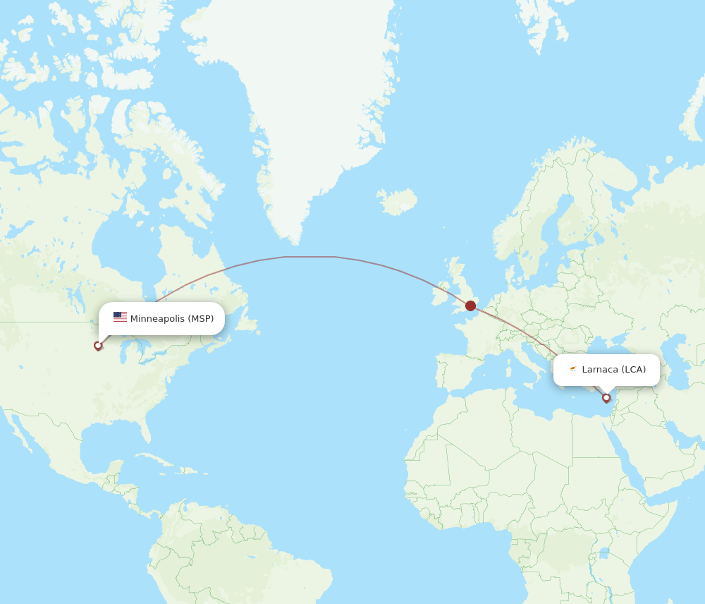 LCA-MSP flight routes
