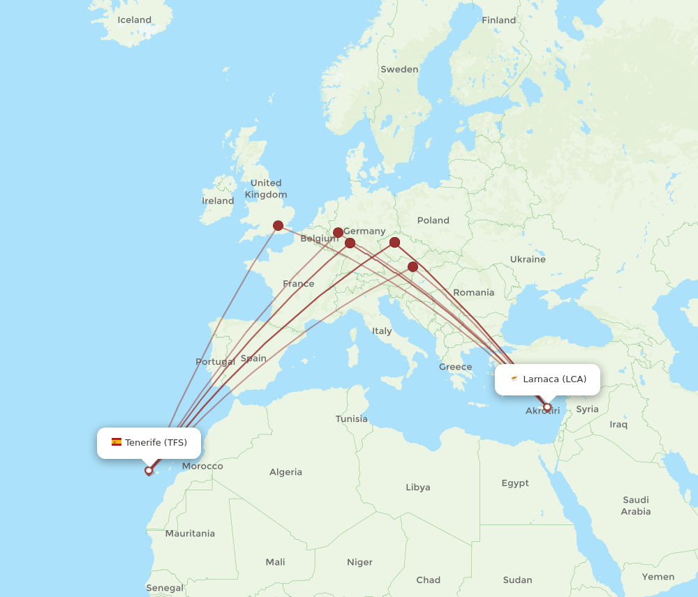 LCA-TFS flight routes