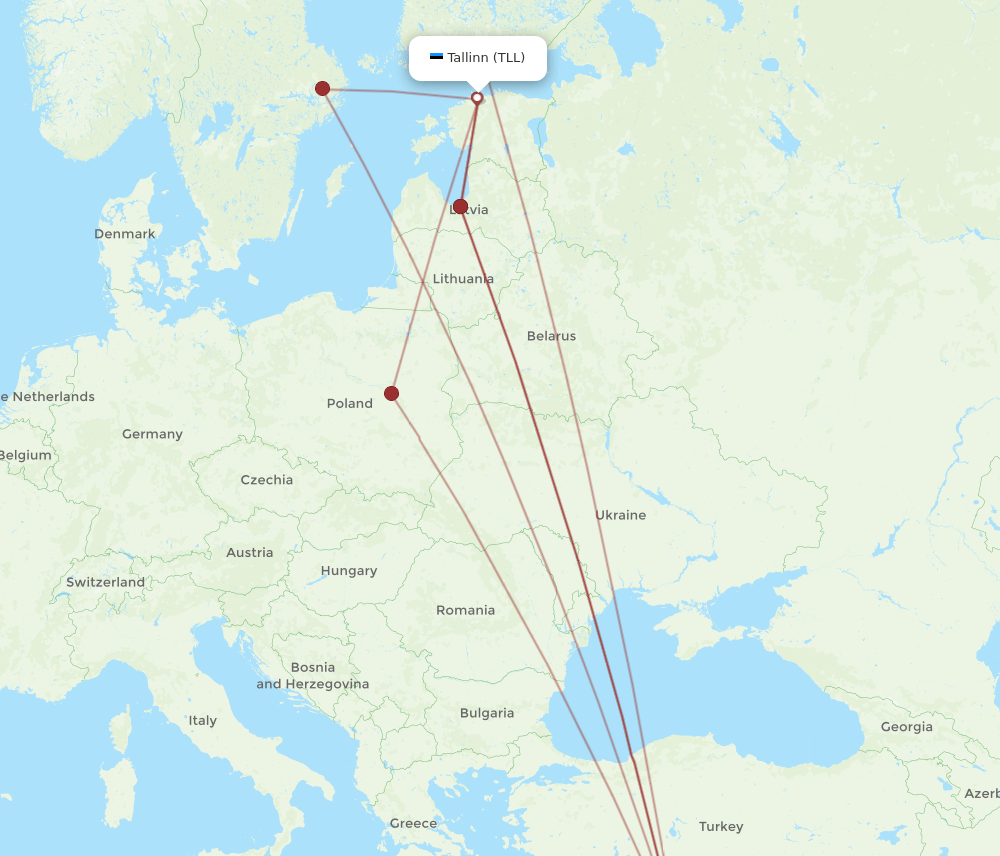 LCA-TLL flight routes