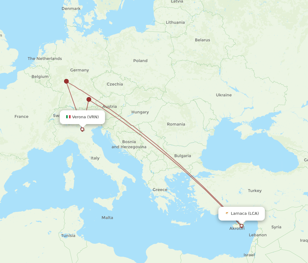 LCA-VRN flight routes