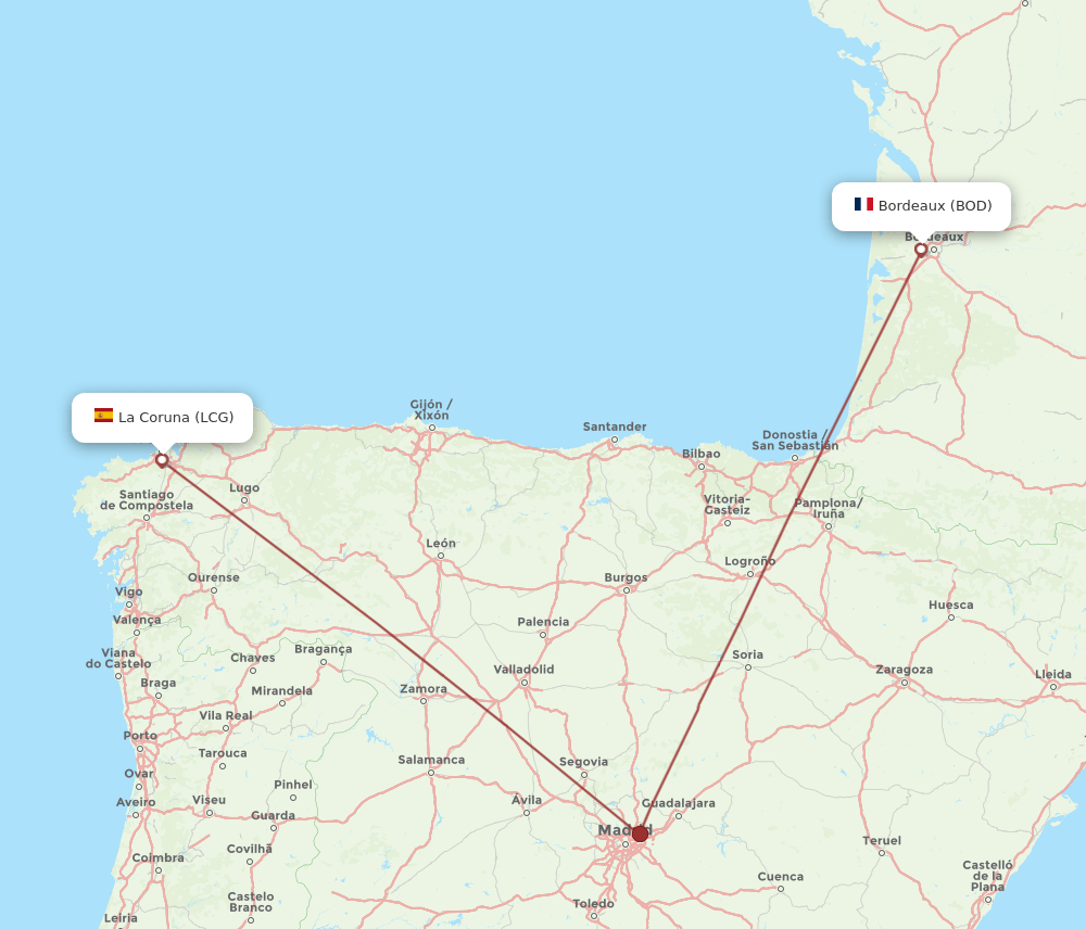 LCG-BOD flight routes