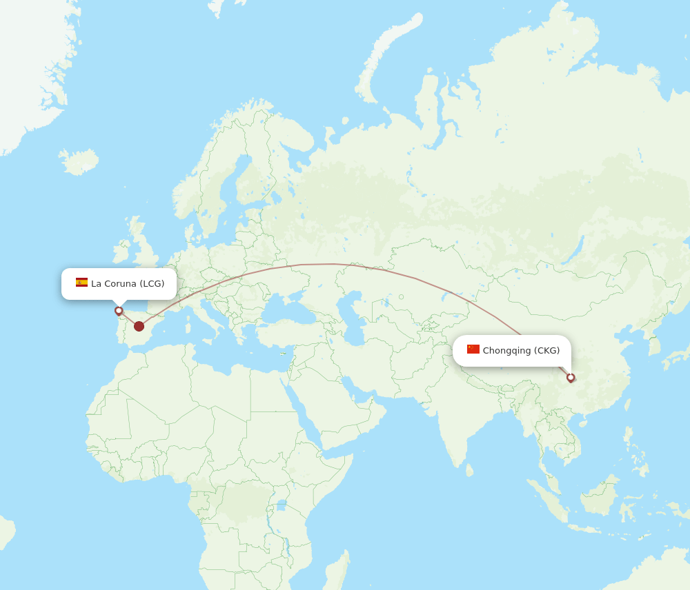 LCG-CKG flight routes