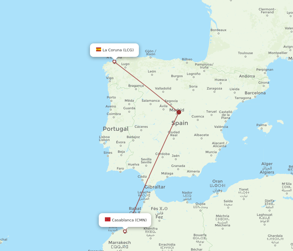 LCG-CMN flight routes