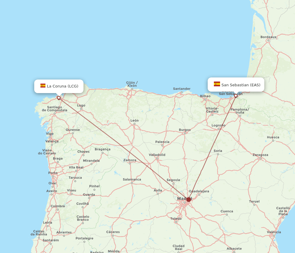 LCG-EAS flight routes