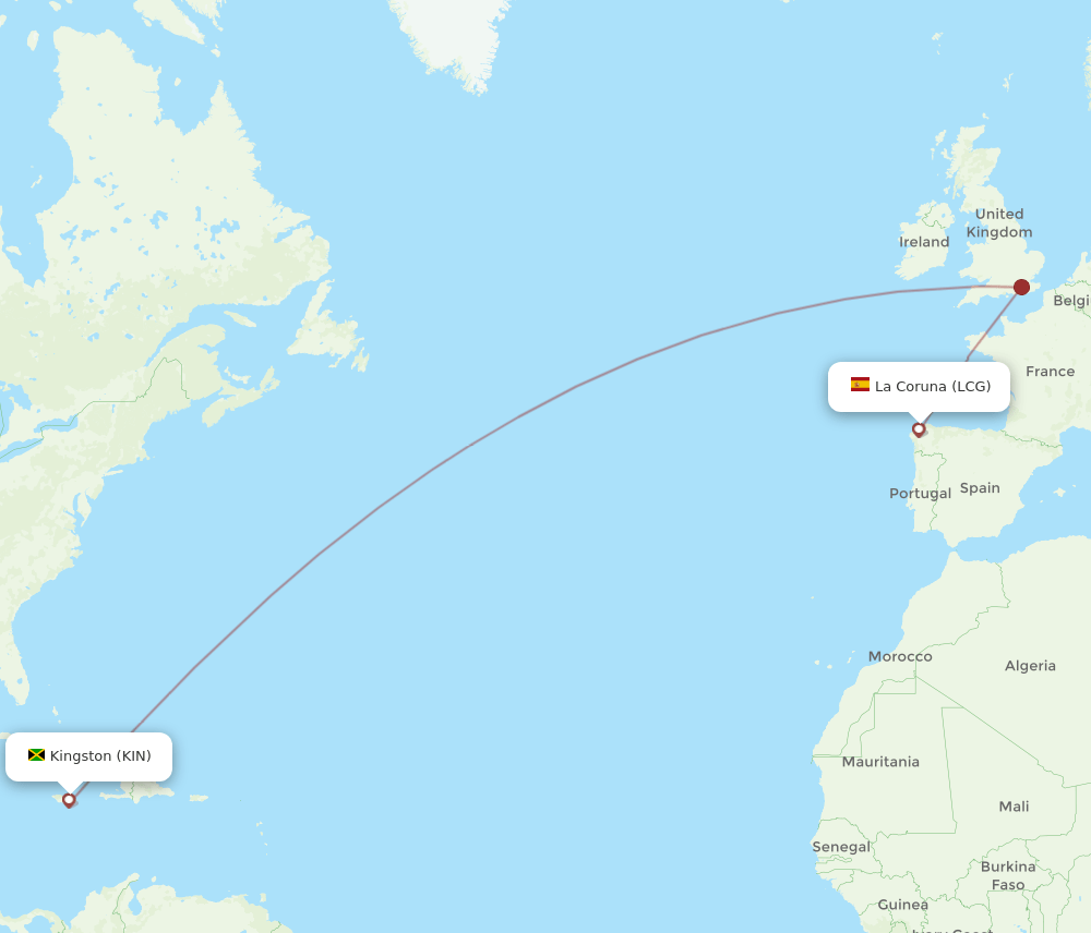 LCG-KIN flight routes