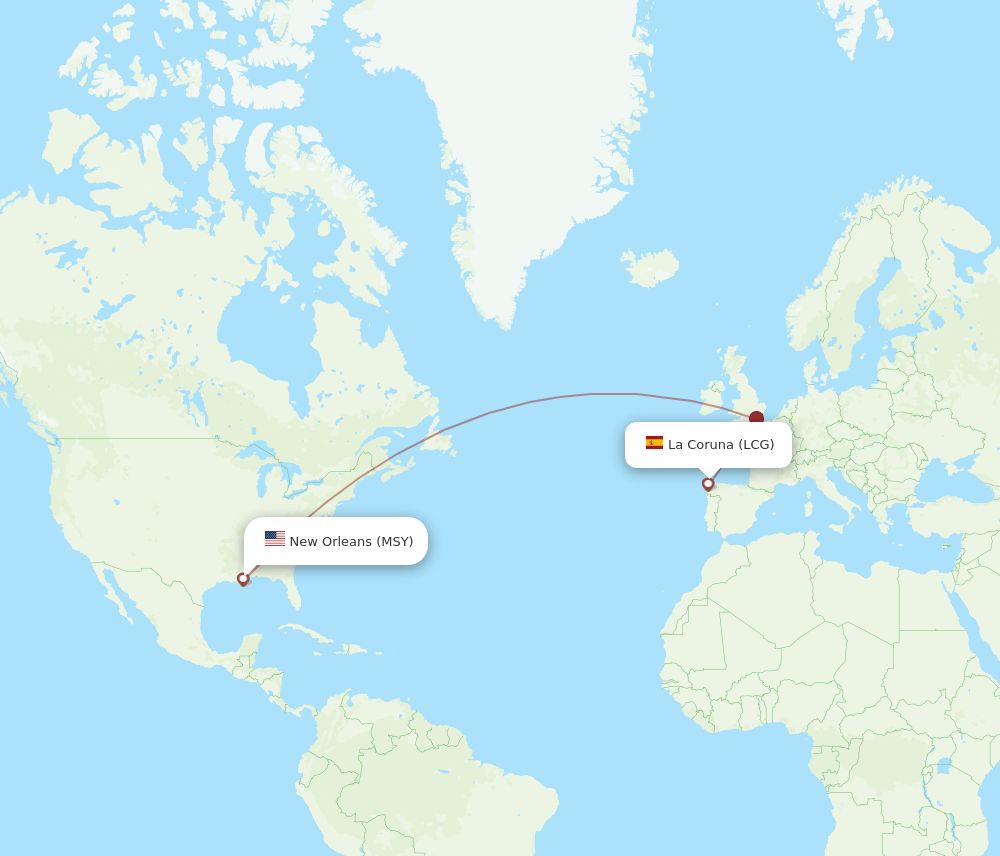 LCG-MSY flight routes