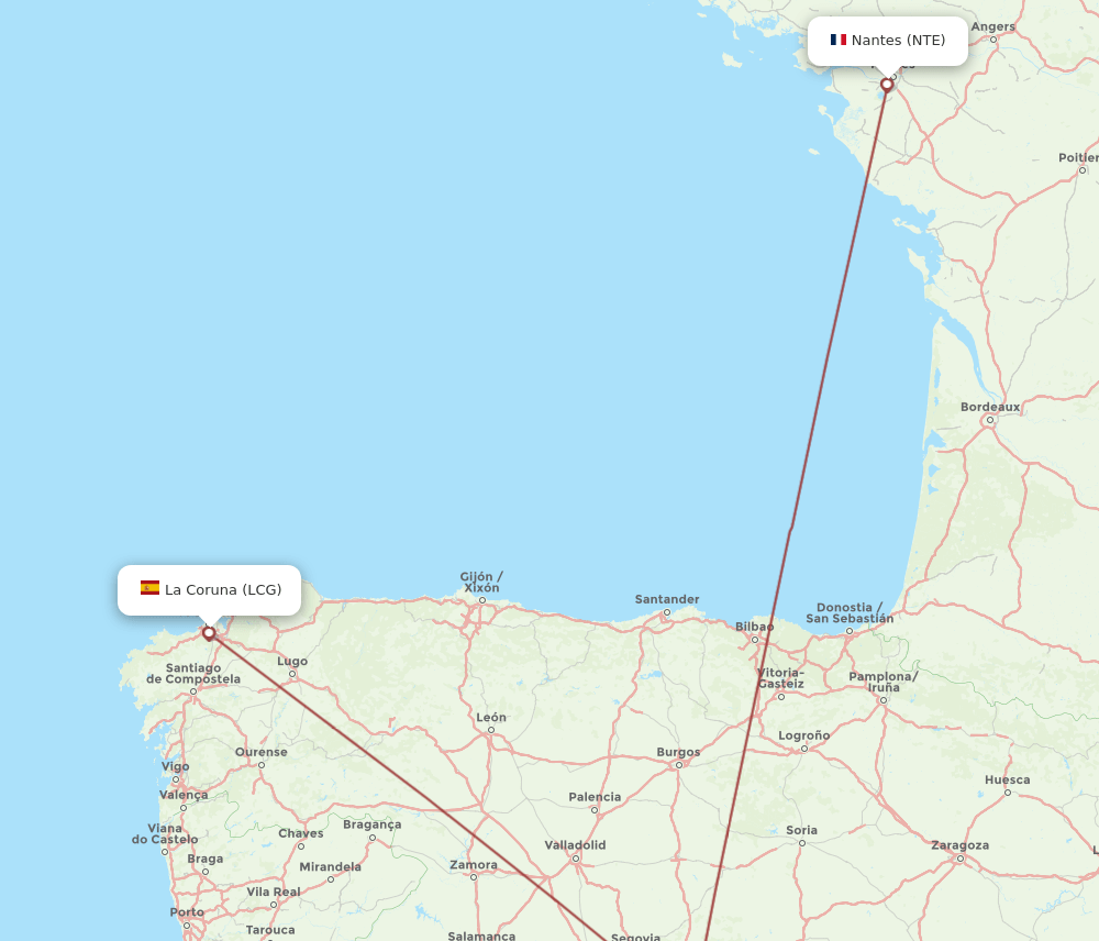 LCG-NTE flight routes