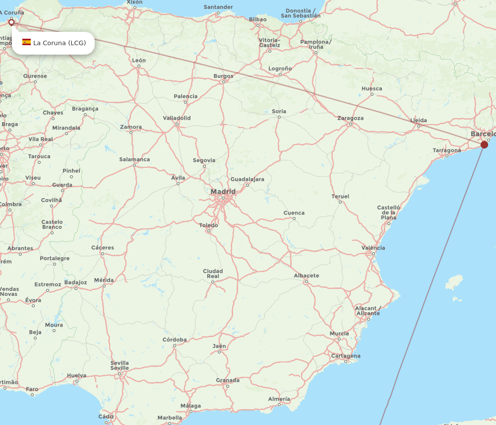 LCG-ORN flight routes