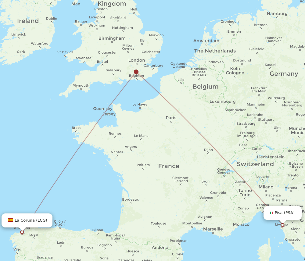 LCG-PSA flight routes