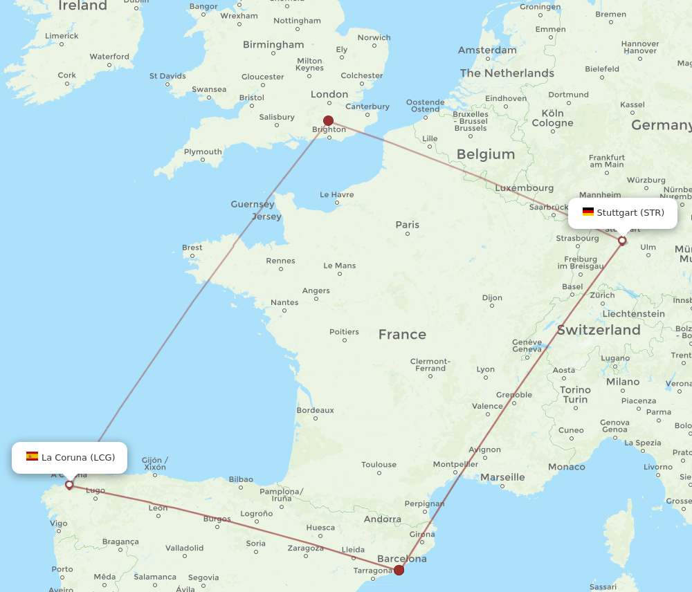 LCG-STR flight routes