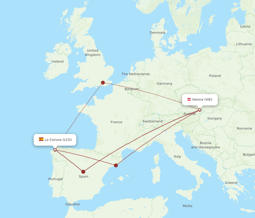 LCG-VIE flight routes