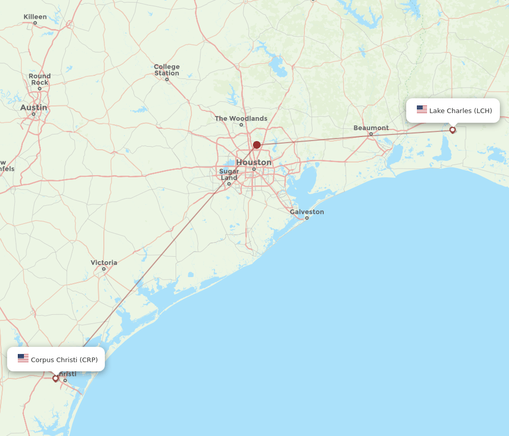 LCH-CRP flight routes