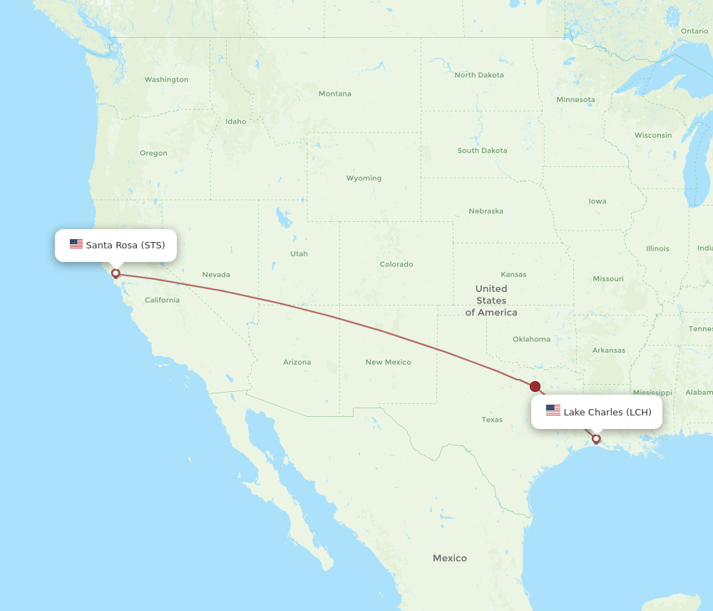 LCH-STS flight routes