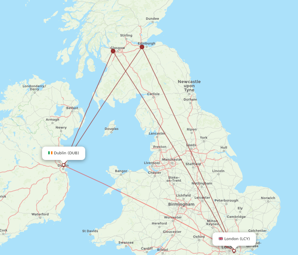 LCY-DUB flight routes