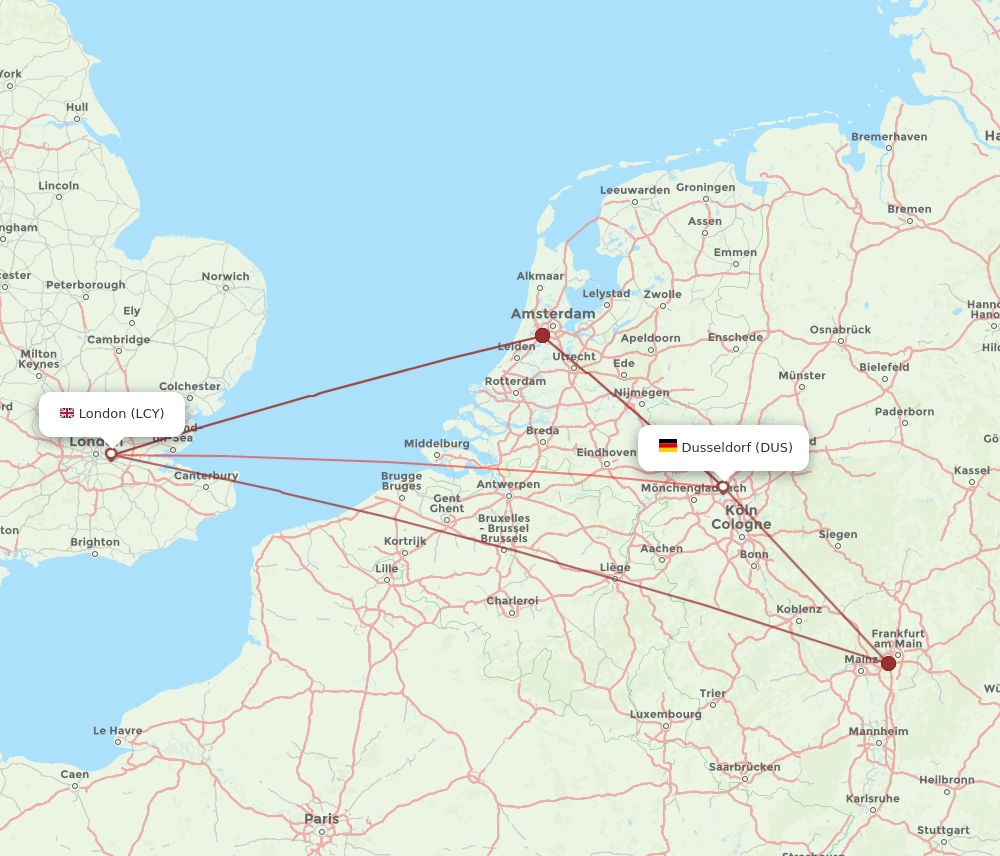 LCY-DUS flight routes