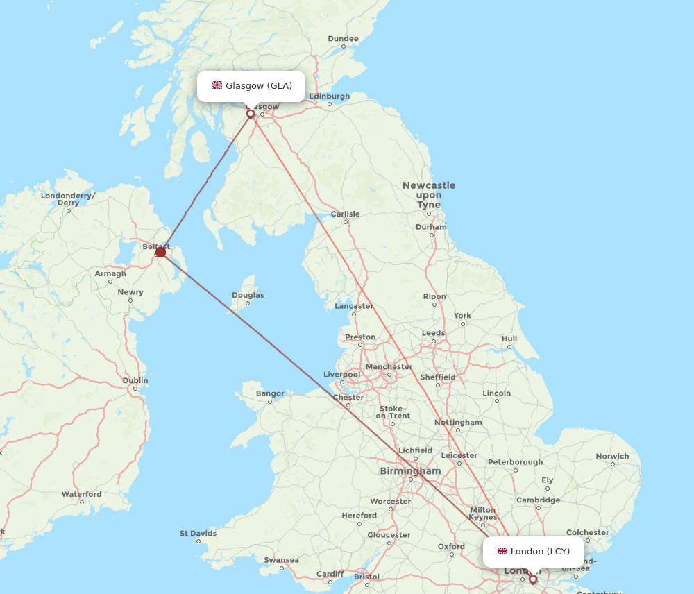 LCY-GLA flight routes