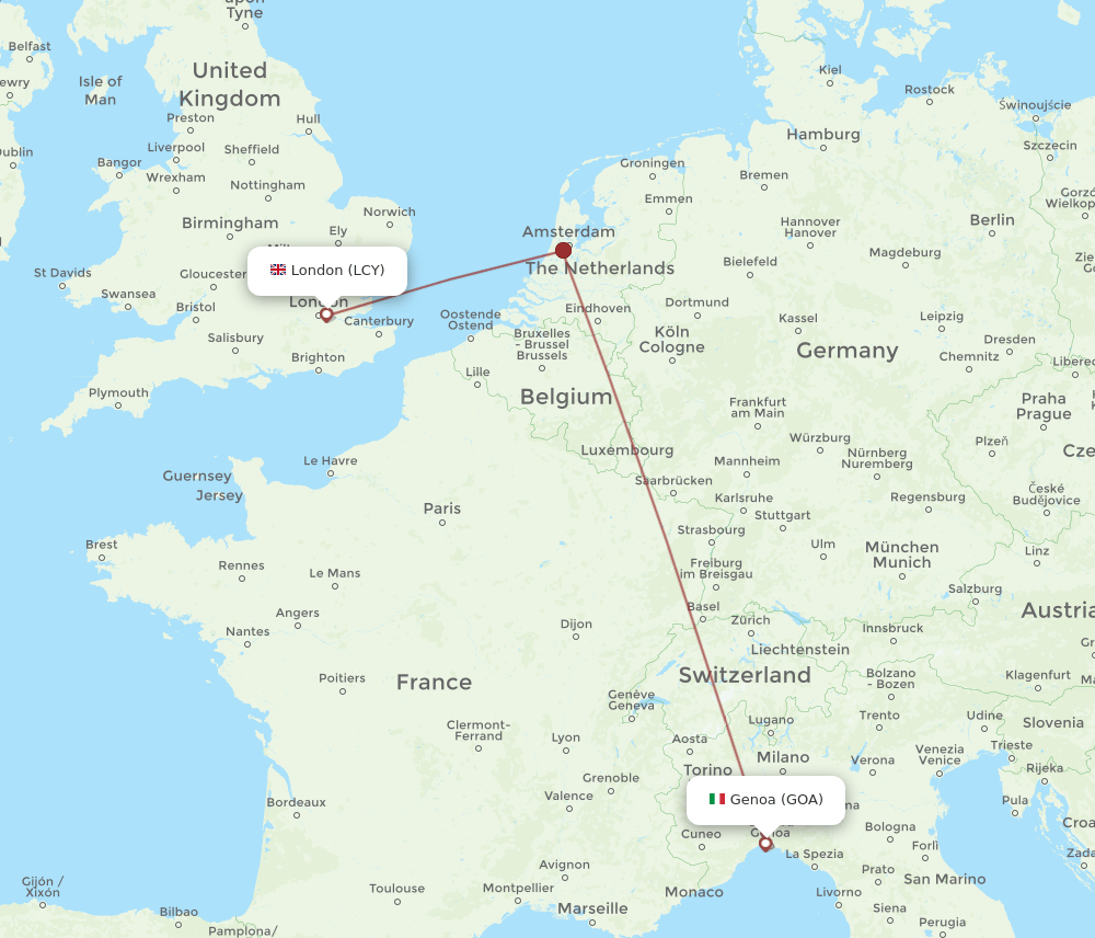 LCY-GOA flight routes