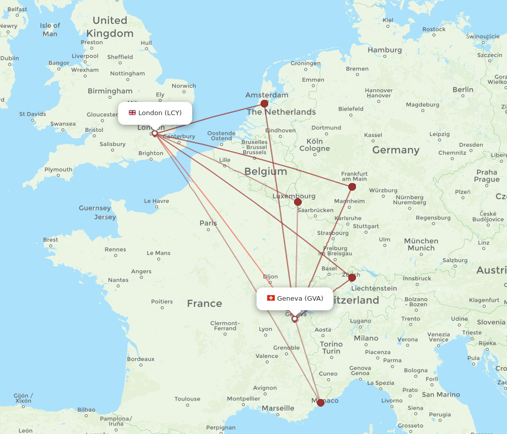 LCY-GVA flight routes