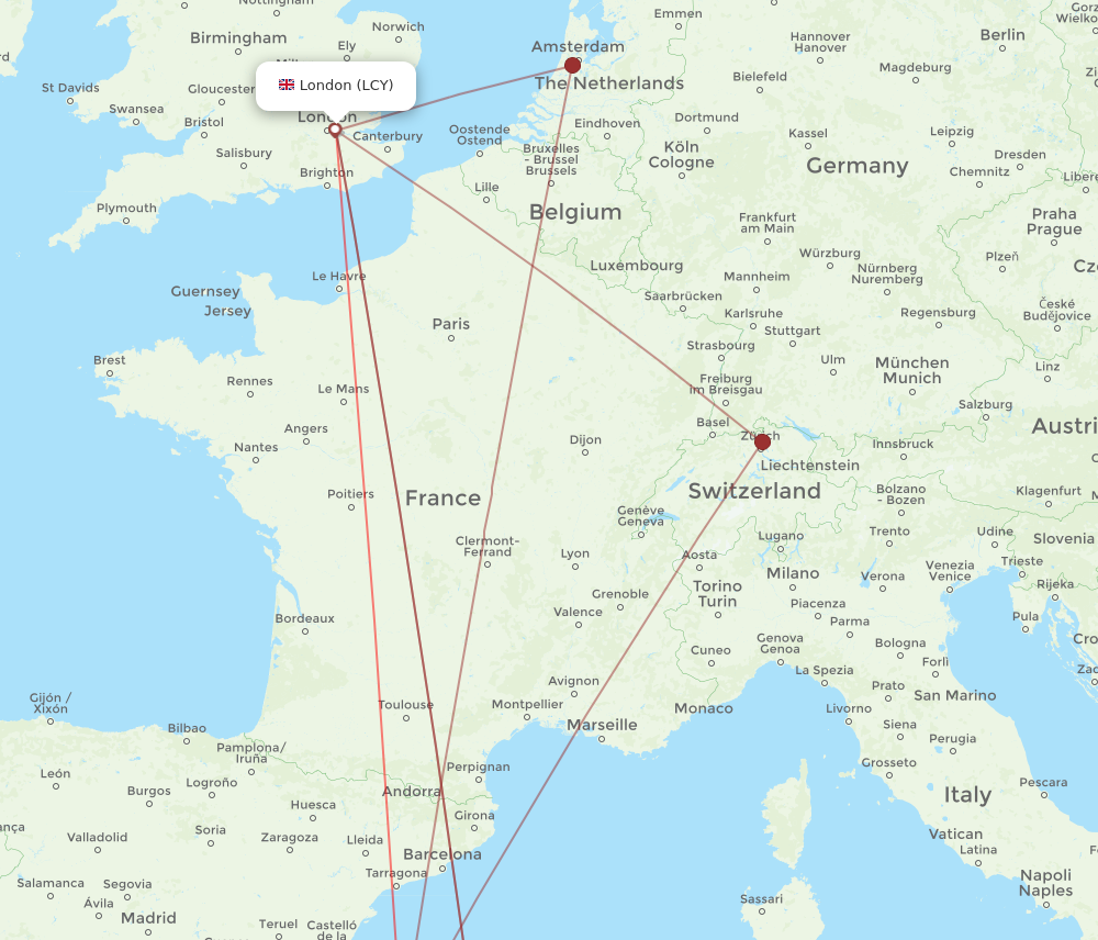 LCY to IBZ flights and routes map