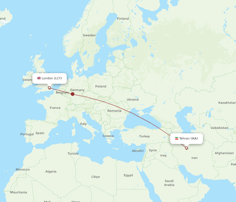 LCY-IKA flight routes