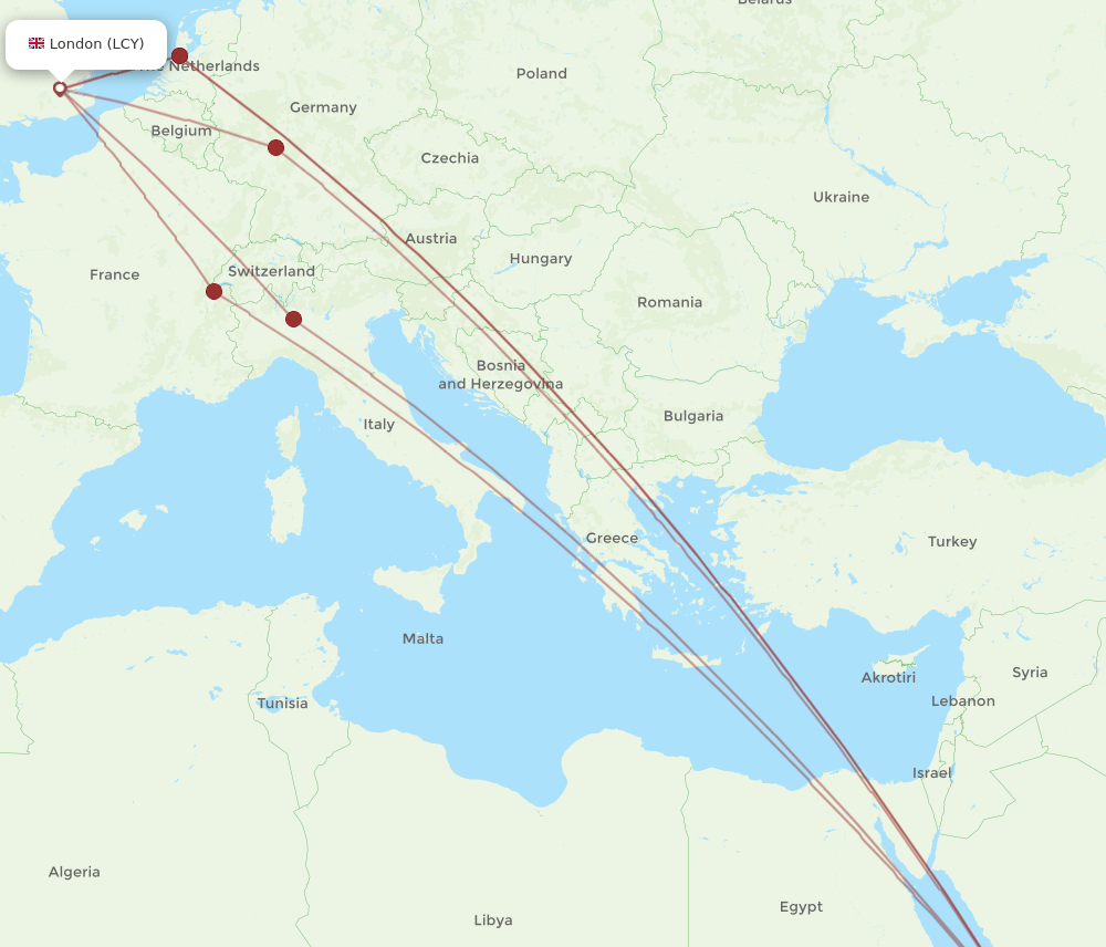 LCY-JED flight routes