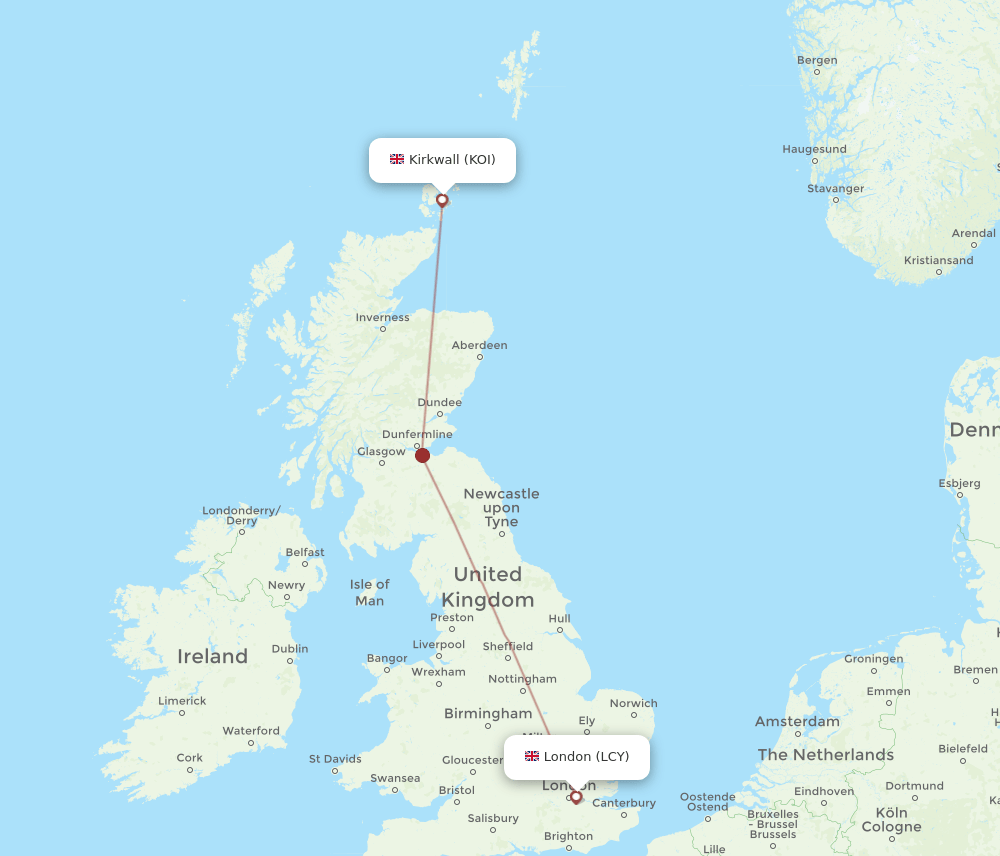 LCY-KOI flight routes