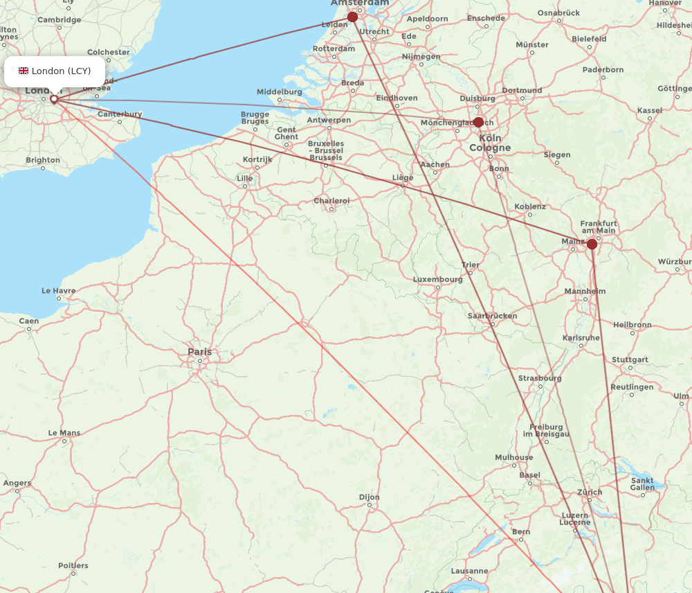 LCY to LIN flights and routes map