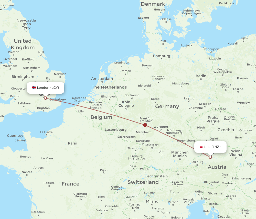 LCY-LNZ flight routes