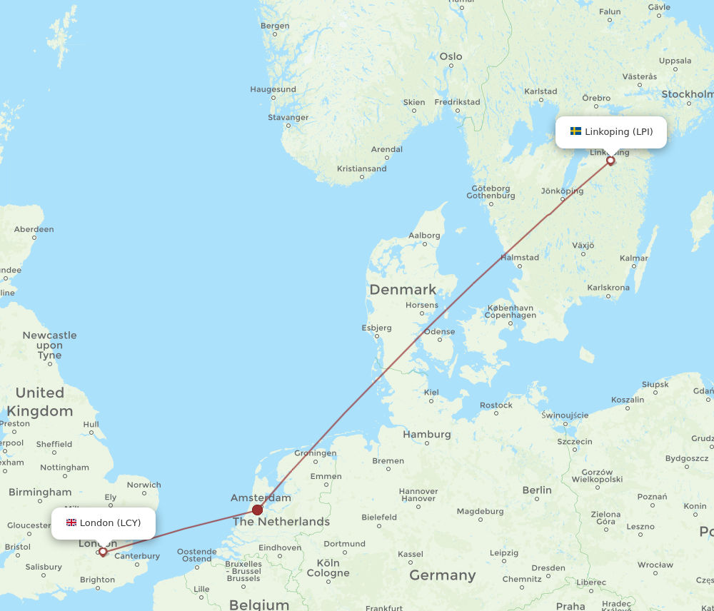 LCY to LPI flights and routes map
