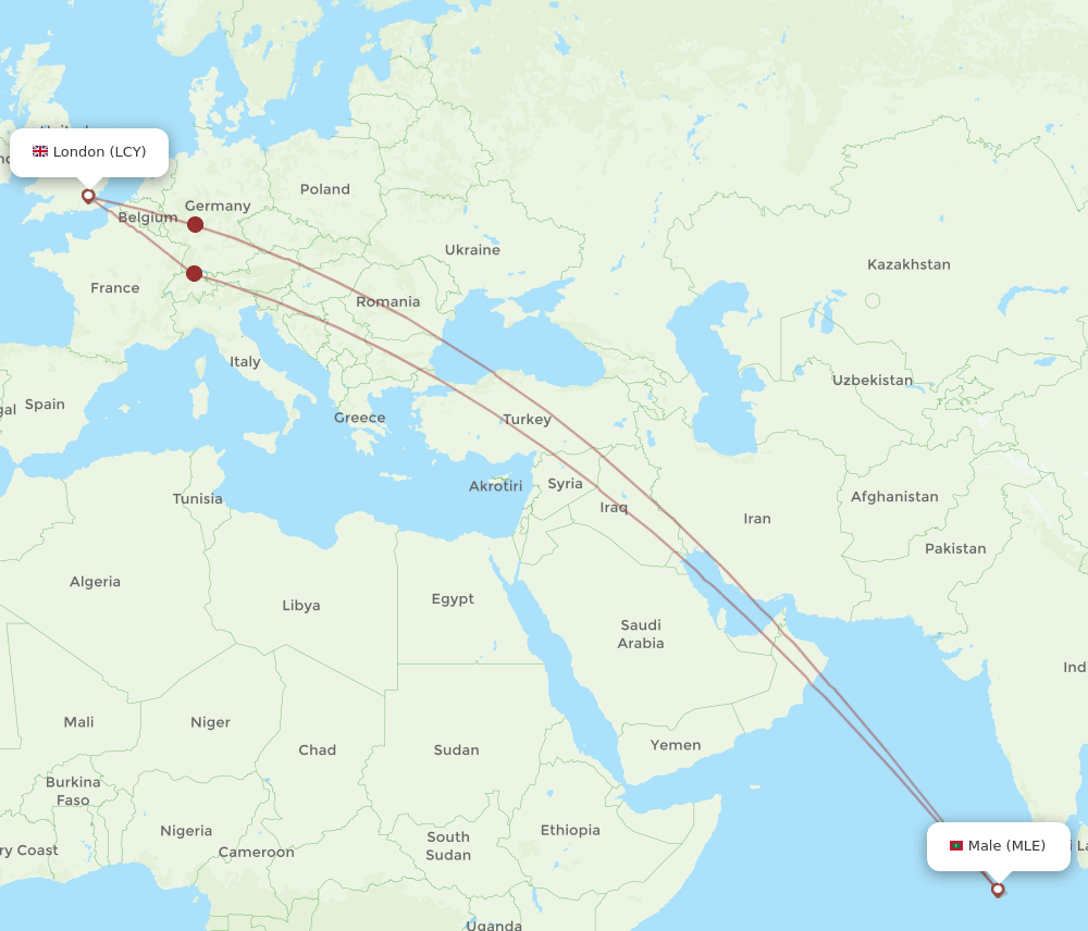 LCY-MLE flight routes