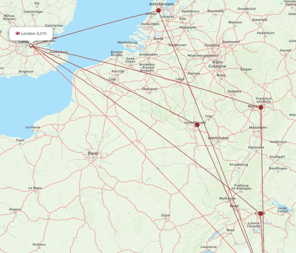 LCY-MXP flight routes