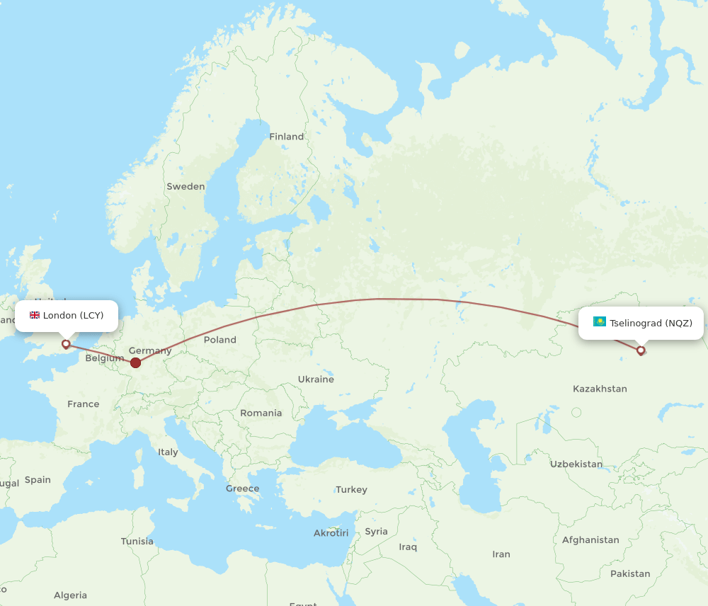 LCY-NQZ flight routes