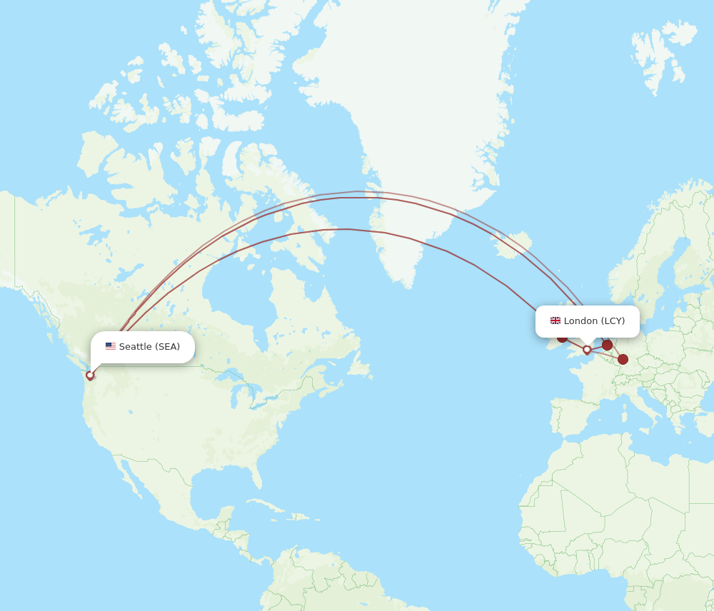 LCY-SEA flight routes