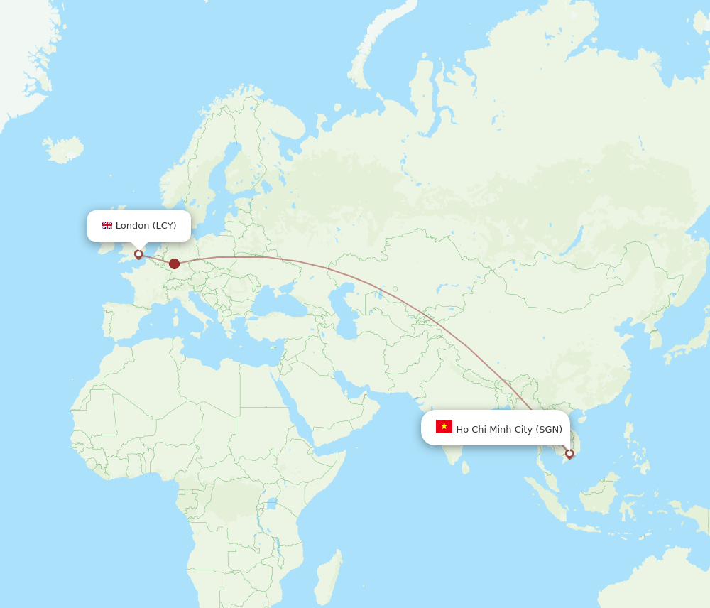 LCY-SGN flight routes