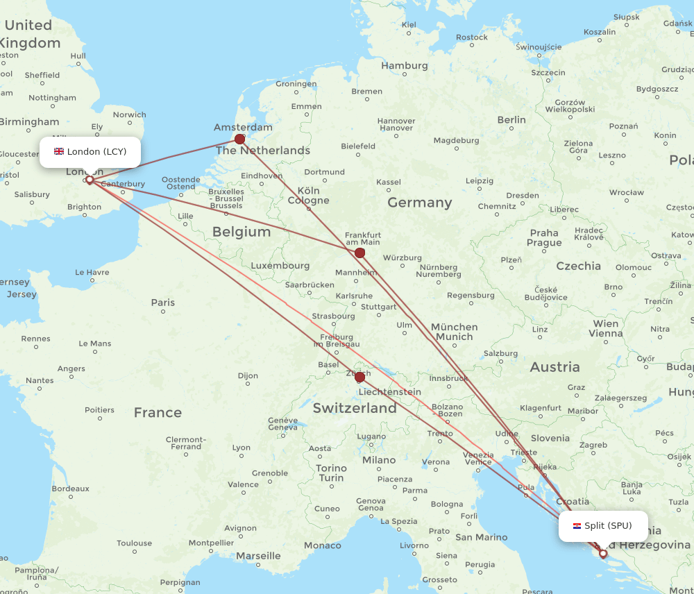 LCY-SPU flight routes