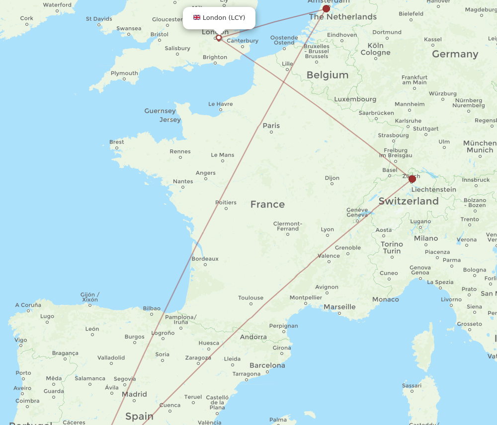 LCY to SVQ flights and routes map