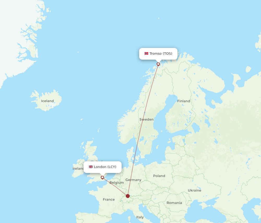 LCY-TOS flight routes